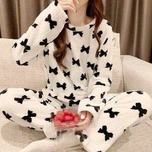 쉬블림로브 (상의+하의) 여성 극세사 패턴 수면잠옷 GWD0007