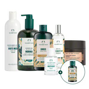 [50%+T5%+묶음행사] 더바디샵 BEST 바디&헤어케어 진저/화이트머스크/모링가/선물세트