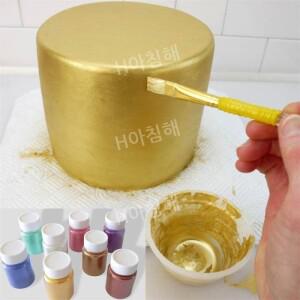 티류으스 15g 식용 황금/실버 파우더 반짝이 가루실버 펄 베이킹 더스트 무스 케이크