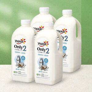 빙그레 요플레 Only2 무가당 플레인 요거트 대용량 1.8L 4병 / 설탕무첨가