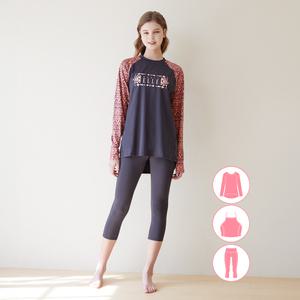 베이직엘르 여성인 나그랑 루즈핏 래쉬가드 3종세트 BEL-V202P