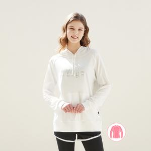 베이직엘르 여성인 로고 후드 래쉬가드 상의 화이트 BEL-V217H