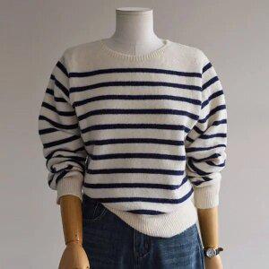 (안나앤모드) glora 메리노울 단가라 니트[니트EAS7]