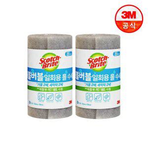 [3M]버블버블 일회용 롤수세미 1Roll(20장) x 2개/애벌수세미/식기세척기수세미