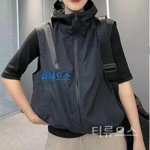 티류으스 간절기 여성 바람막이 점퍼 자켓 봄 여름 린넨 중년 야상 브랜드 조끼 후