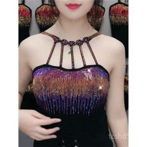 무대복 스팽글 트로트 공연 행사복 탑 나시 이너 상의