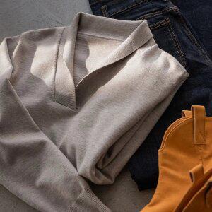 (안나앤플러스) A. 메리스 숄카라 니트[니트D0925H02] 빅사이즈