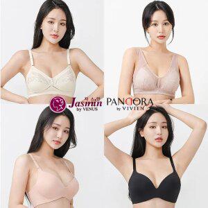 [비너스 비비안] 전상품 노와이어 브라 팬티 세트 스포츠 탑 여성 속옷 심리스 빅사이