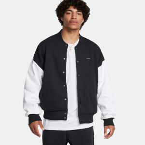 [언더아머 본사]남성 UA 아이콘 헤비웨이트 플리스 오버사이즈 봄버 재킷1387887-001