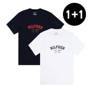 2PACK 타미힐피거 반팔티 로고 그래픽 남녀공용 프린팅티셔츠