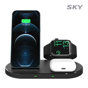 스카이 3in1 고속 무선 멀티충전기 15W 애플워치 갤럭시워치 SKY-W51