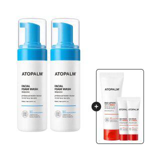 아토팜 페이셜 폼 워시 150ml 2개 GIFT)엠엘이로션60ml+크림8ml*2