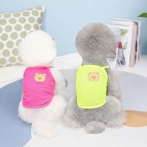 강아지옷 고양이 봄 여름 메쉬 곰돌이 끈 나시 티셔츠 귀여운 애견의류 XS-XL