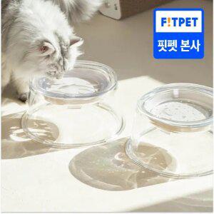 냥쌤 그림자가 찰랑찰랑 고양이 대형 물그릇 투명수반 2종 (아쿠아리움/갤럭시)
