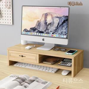 원목 컴퓨터 모니터 받침대 서랍장 거치대 서랍형 데스크 듀얼모니터받침대 두께 티류