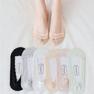 여성용 논슬립 미끄럼방지 덧신 레이스 양말 단화 구두 페이크삭스 봄 여름 가을 패션