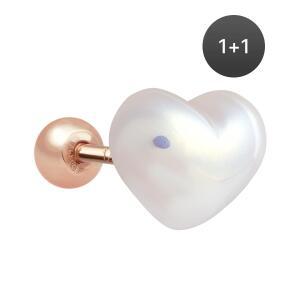 14K 골드필드핀 오로라 하트 여성 데일리 패션 심플 피어싱 1+1