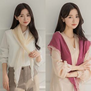 [와이제이] 솔비드 투톤 스카프