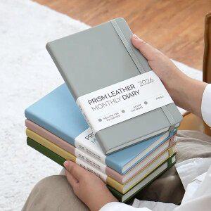 인디고 2026 프리즘 레더 A5 먼슬리 다이어리 (날짜형 25절 월간)