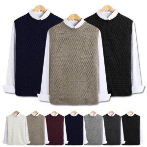 베이직 철조망 라운드넥 니트조끼 (TOP108)