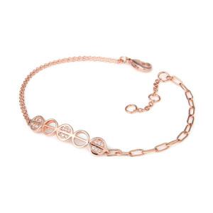 엠마 / 14Kgp 여자 패션 레이어드 로즈골드 언발란스 체인 예쁜 우정 팔찌