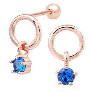 14K 골드핀 블루드롭 드롭 큐빅 심플 여자 데일리 피어싱 본품 하나더