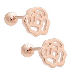 14K 골드핀 로지 심플 데일리 플라워 베이직 피어싱 본품 하나더