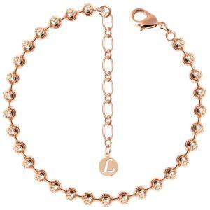 샤인 / 14Kgp 여성 패션 레이어드 로즈골드 볼 체인 팔찌