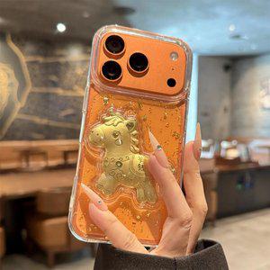 2026 황금 말띠 아이폰 케이스 실리콘 투명 폰케이스 골드 말