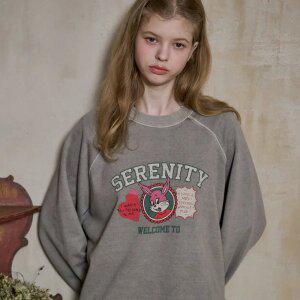 세레니티 레글런 피그먼트 맨투맨 고스트그레이