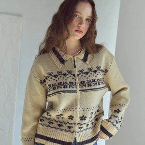 [2-WAY] 체리 크롭 집업 가디건 크림