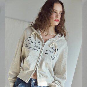 [2-WAY] 루나 러브 크롭 후드집업 오트밀