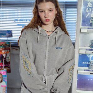 [2-WAY] 나바스타 피그먼트 후드 집업 고스트그레이