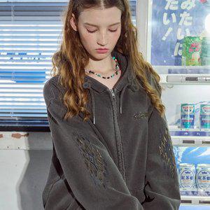 [2-WAY] 나바스타 피그먼트 후드 집업 스모크블랙