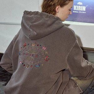 [2-WAY] 캣스티치 피그먼트 후드 집업 브라운