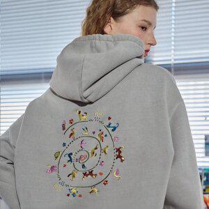 애니타운 피그먼트 후드티 고스트그레이