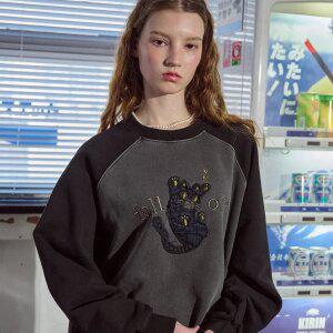 폴링캣 레글런 피그먼트 맨투맨 스모크블랙