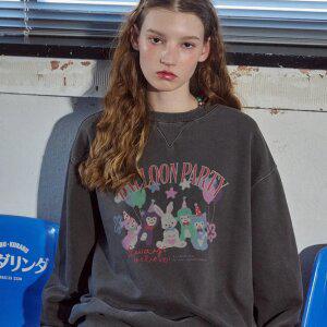 벌룬파티 피그먼트 스웨트셔츠 스모크블랙