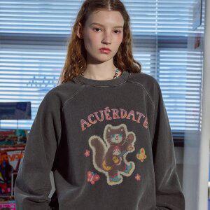 가타코코 레글런 피그먼트 맨투맨 스모크블랙