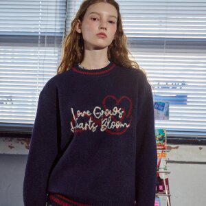러브 블룸 풀오버 니트 네이비