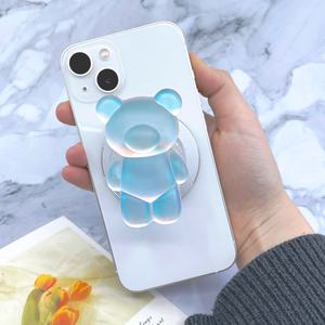 맥세이프 링 디스크 투명 곰돌이 레진 그립 톡 스마트톡