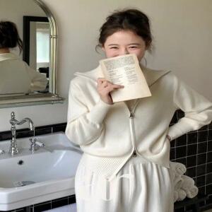 (밍크기모옵션추가/포근보들/투피스세트/활용도굿) 데일라 밍크기모 반집업 밴딩 와이