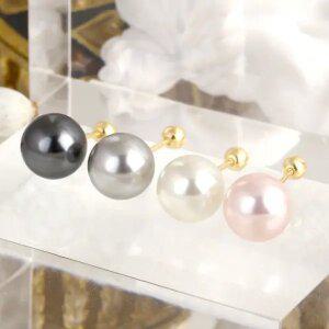 [골드피아] 14K 8mm 스와로브스키 진주 피어싱 (1개)