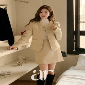 울함유 (MADE) 미뉴엣 울 트위드 자켓 스커트 셋업 투피스 st1317