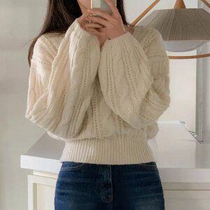 소피아 꽈배기 스퀘어 니트 nt3946