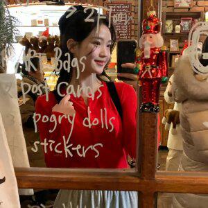 울캐시미어함유 캐시미어 라운드넥 니트 울 가디건 데이트룩 출근룩 여행룩 데일리룩