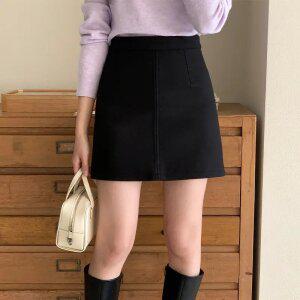 앤느 울 모직 베이직 미니 스커트 sk6662