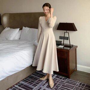 (SM/미니롱/하객룩) 슈에드 2기장 시스루소매 리본 버튼 원피스 op15629