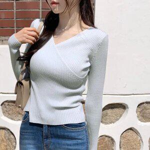 (들뜸X/여리핏) 베스티 랩 골지 브이넥 니트 nt4499