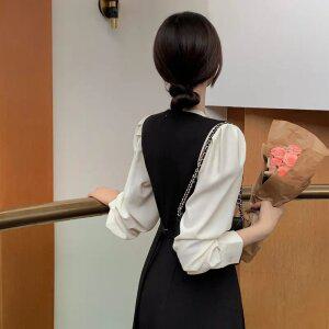 (하객룩/출근룩/데일리룩) 베르미 퍼프 셔링 긴팔 타이 블라우스 bs8016